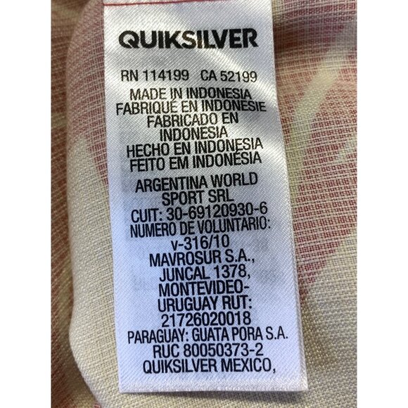 Quiksilver Waterman Collection Men Size Medium M Floral Hawaiian Shirt Short EUC - Picture 9 of 10